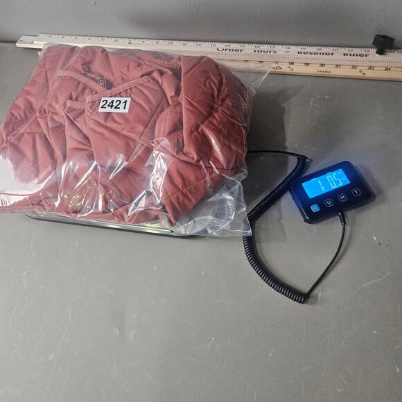 Patagonia Women's Diamond Quilted Bomber Coat Hoody Sienna Clay Size Large - Picture 9 of 9